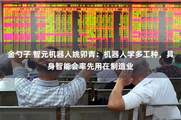 金勺子 智元机器人姚卯青：机器人学多工种，具身智能会率先用在制造业